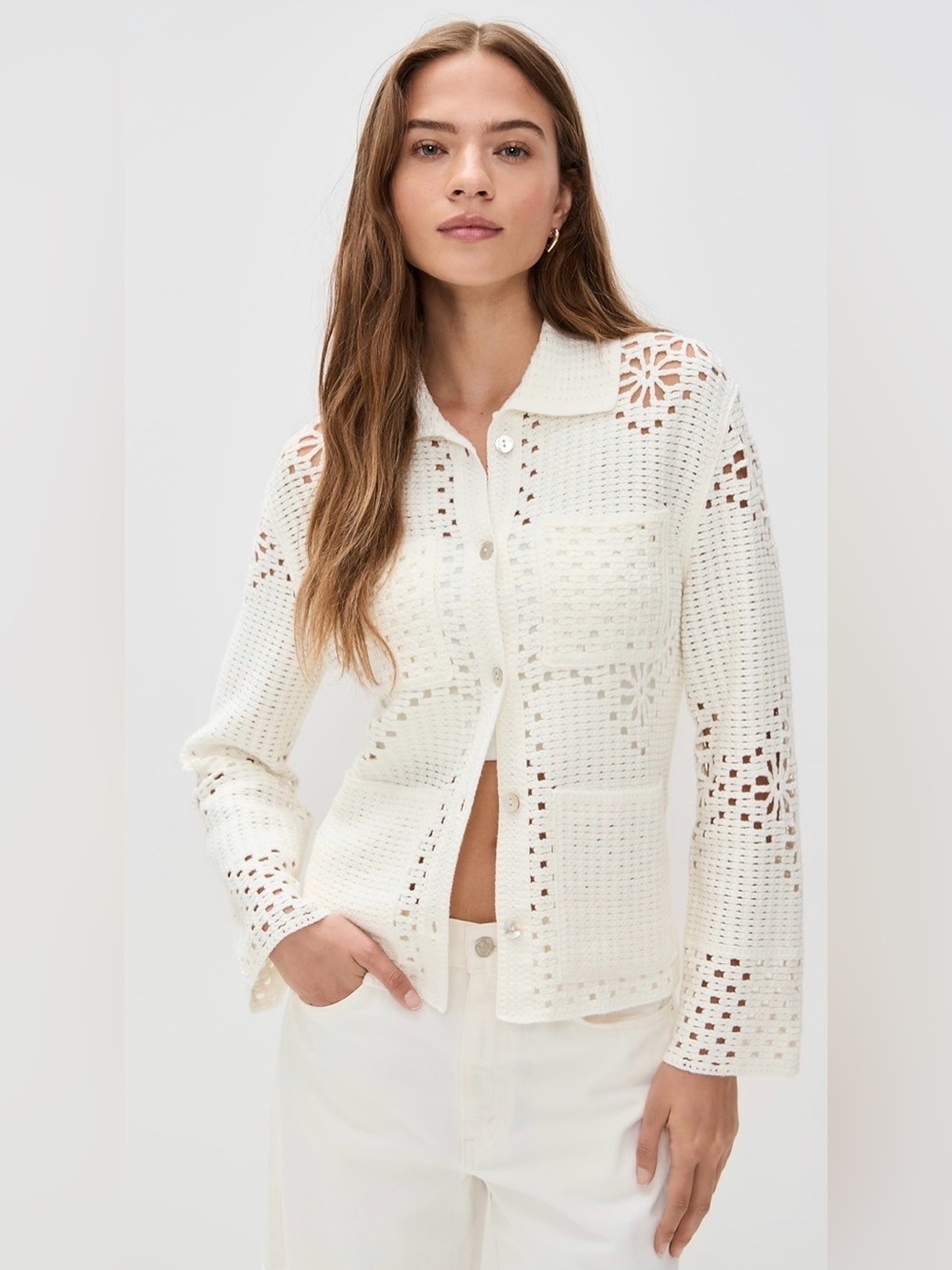 Rails Patmos open stitch knit crochet cardigan medium